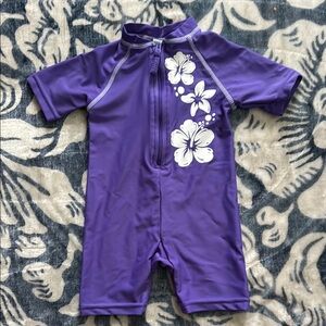 Please Mum rashguard swimsuit 3-6 months Purple Floral
